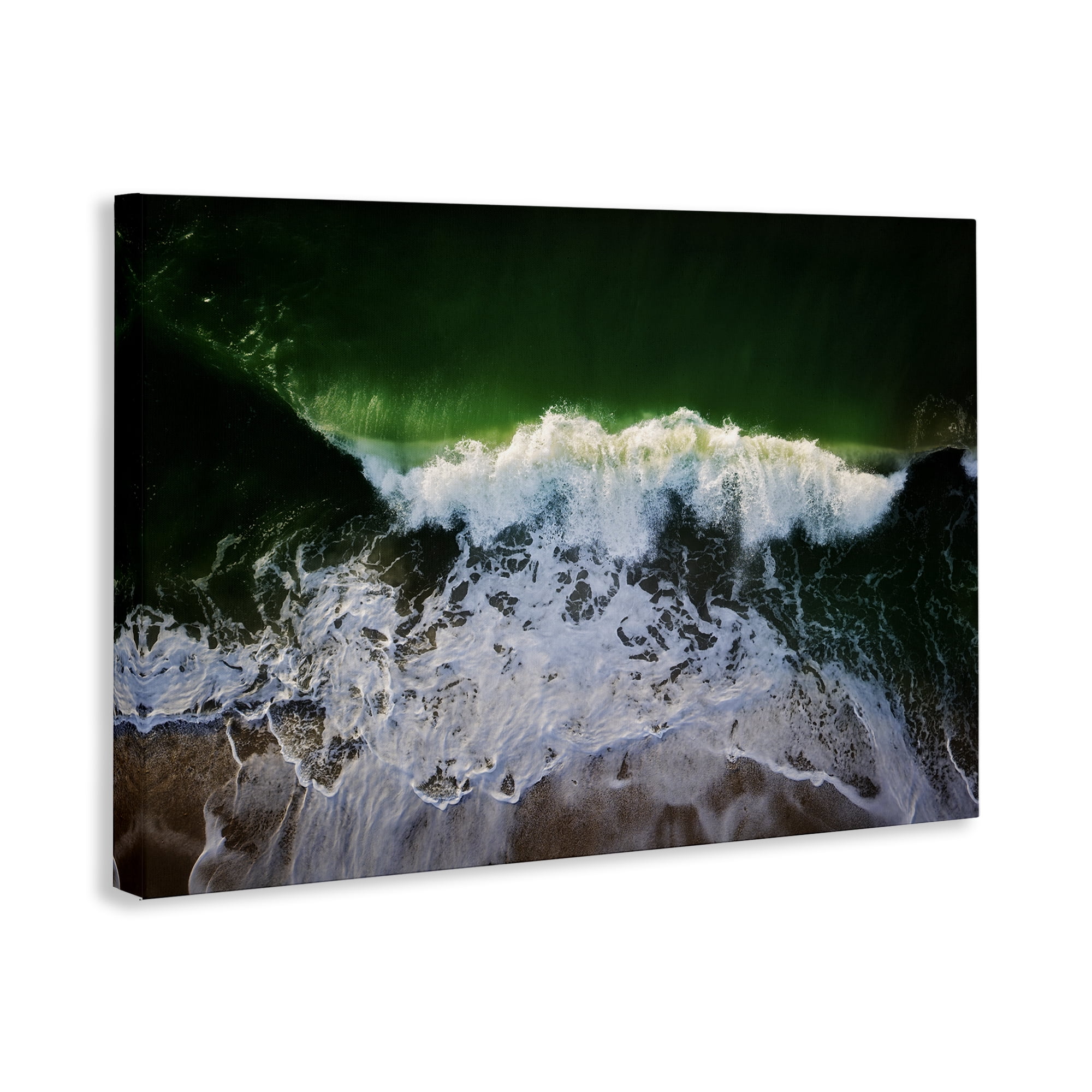 Stupell Industries Deep Green Wave Splash Nautical & Beach Photography Wrapped Canvas Art Print Wall Art, 36 x 24
