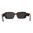 thumbnail image 4 of Womens Mod Minimal Narrow Rectangle Designer Fashion Sunglasses Tortoise Black, 4 of 4