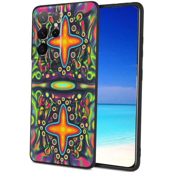 Compatible with Samsung Galaxy S22 Ultra Phone Case, Abstract-Psychedelia-Hippie-28 Case Silicone Protective for Teen Girl Boy Case for Samsung Galaxy S22 Ultra