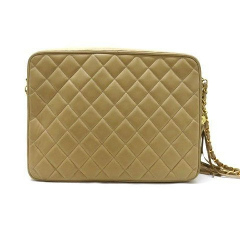 CHANEL Caviar Leather Chain Shoulder Bag Gold Buckle Chain
