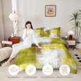 thumbnail image 3 of Castle Fairy Retro Geometric Rectangle Twin Comforter Sets 2pcs,Abstract Gradient Smudge Bedding Set,Olive Yellow White,Reversible,1 Comforter and 1 Pillowcase, 3 of 6