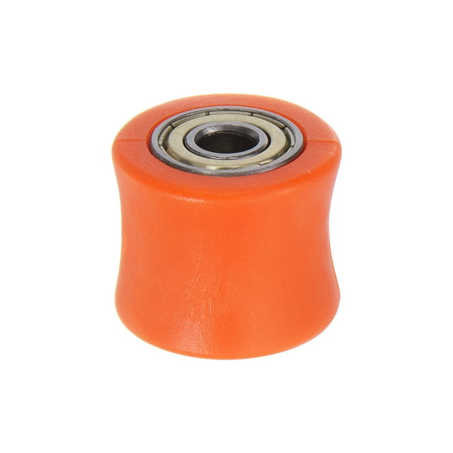 Unique Bargains 8mm Chain Roller Pulley Tensioner Wheel Guide Concave Type for Bike Sliding Door Orange