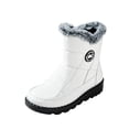 thumbnail image 3 of Snow Boots for Women Mid Calf Faux Fur Lined Side Zipper Boots Non Slip Warm Winter Cozy Outdoor Flat Shoes, 3 of 6