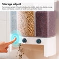 thumbnail image 3 of Distributeur de Grains à 3 Compartiments 6L Grande Capacité Fenêtre Transparente Conteneur de Stockage de Riz et Grains avec Couvercle pour Aliments Secs Couvercle Supérieur Amovible, 3 of 8