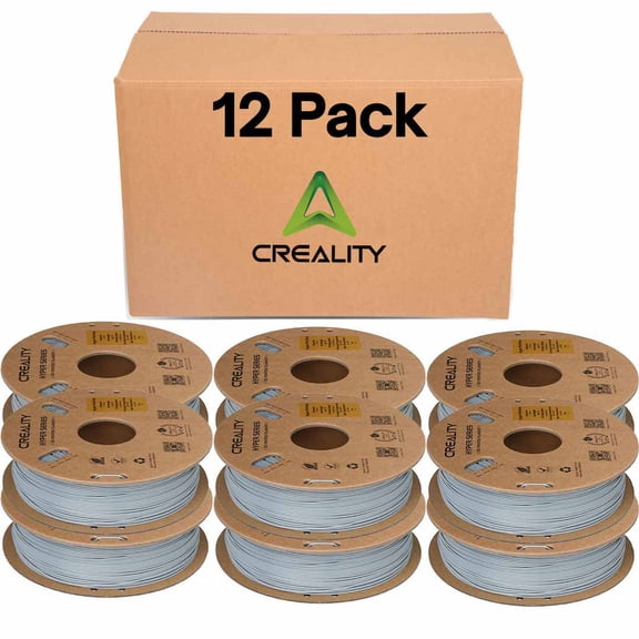 Creality Hyper PLA 3D Printer Filament 600mm/s High-Speed /-0.03mm Accuracy For Creality K1 Max Ender-5 S1 Anycubic Prusa Bambu Grey 12 Unit per pack