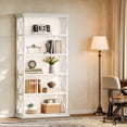 thumbnail image 3 of Finmind 71-inch Tall Bookshelf, 6-Tier Industrial Bookshelves and Bookcases, Freestanding Display Shelves for Living Room, Bedroom, All White (2Packs), 3 of 6