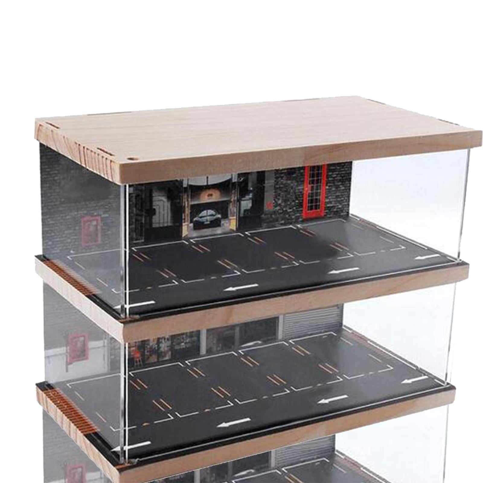 EHJRE Vitrine de Parking pour modèle de Voiture, Garage, Mini modèle de Stockage de Voiture, décoration de Maison, 1/32, 4 Couches