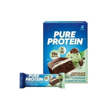Pack of 2 Pure Protein Bars, Chocolate Mint Cookie, 20g Protein, Gluten Free, 1.76 oz, 4 Ct