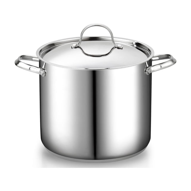 Stockpot Cooks Standard de acero inoxidable 18/10, 12 L, con tapa