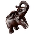 thumbnail image 1 of HINTRMENT Scene Layout Decor Carved Elephant Statue Black Wood Ornament 1Set, 1 of 8