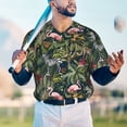 thumbnail image 5 of KLL Flamingos And Palm Leaves for Men's Baseball Shirts,Short Sleeve Casual Shirts Button Down Shirt for Men Beach Summer Wedding Shirt-X-Large, 5 of 7