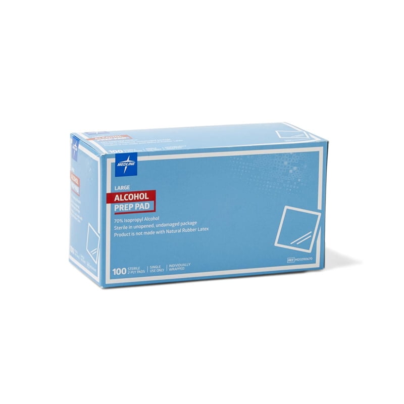 Medline Sterile Alcohol Prep Pads,Medium 3000 Each / Case (1 Case)
