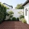 thumbnail image 6 of Kosynda 44Pcs Stripe Style Patio Deck Tiles, 12 x 12in, Waterproof Interlocking Floor Tiles for Porch, Poolside, Balcony, Backyard, Red Brown, 6 of 9