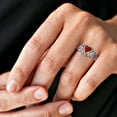 thumbnail image 4 of AeraVida True Devotion Red Coral Heart Sterling Silver Ring-6, 4 of 6