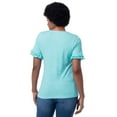 thumbnail image 3 of Lee Womens and Plus Short Sleeve Cotton Ruffle V-Neck T-Shirt, S-4X, 3 of 6