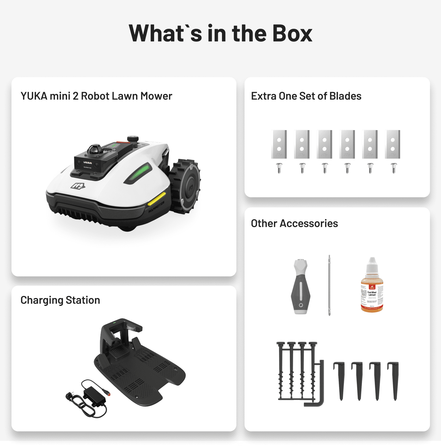 MAMMOTION YUKA mini 2 1000H Robot Lawn Mower, 0.25 acre, LiDAR 360°+ AI Vision, DropMow, Cutting Heights 2.0-3.5in