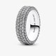 thumbnail image 1 of Anillo brillante para mujer, sortija con corazones brillantes,sortija de Triple fila, Pavé atemporal, círculo transparente, redondo,joyería fina de circonia cúbica transparente, regalo, 1 of 4