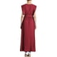 thumbnail image 3 of Vestido largo con escote en V y volantes Inspire Chic para mujer, rojo, 3 of 6