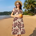 thumbnail image 4 of Rateoe Snake Pattern Women’s Short Sleeve Dress – Casual Elegant Summer A-Line Dress for Everyday Wear, 4 of 6