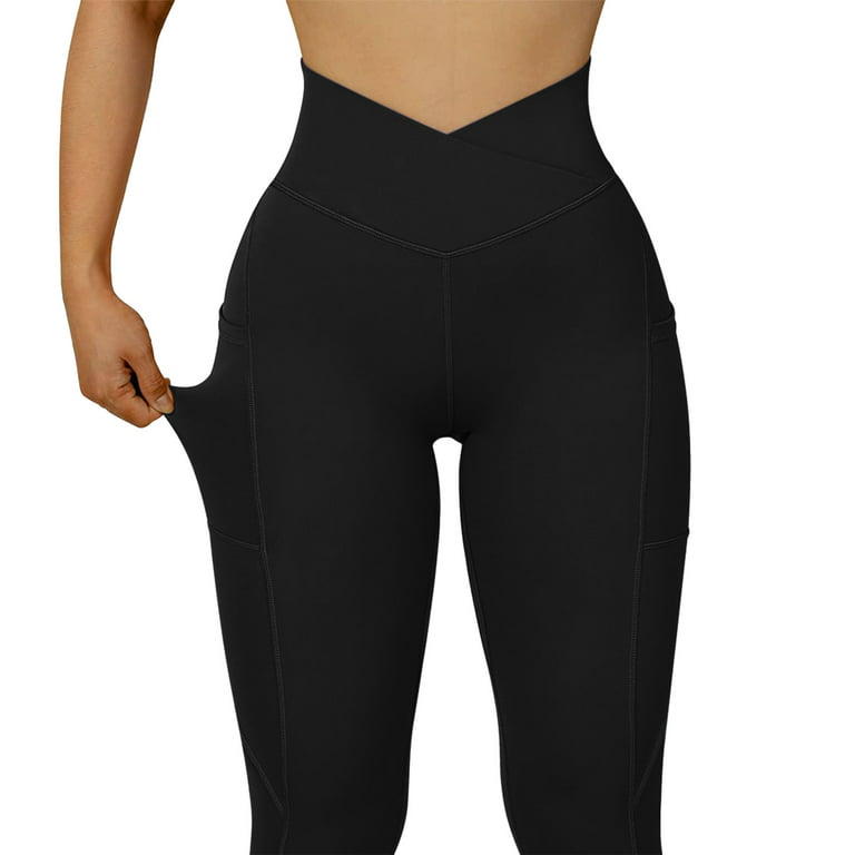 JDEFEG Plus Size Yoga Pants For Women 3X-4X Workout Tummy Women's