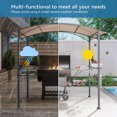 thumbnail image 6 of Kullavik Set of 2 8x5ft Metal BBQ Grill Gazebo with Removable Khaki Canopy -Outdoor Canopy Tent with Single-Tier Soft Top,Gazebo Shelter with Mesh Side Shelves for Backyard,UV Protection, All-Weather, 6 of 6