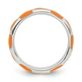thumbnail image 4 of Sterling Silver Polished Orange Enameled Ring, 4 of 8