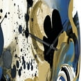 thumbnail image 3 of Designart "Abstract Pattern with Blue and Golden Textures XII" Minimalism Oversized Wall Clock, 3 of 5