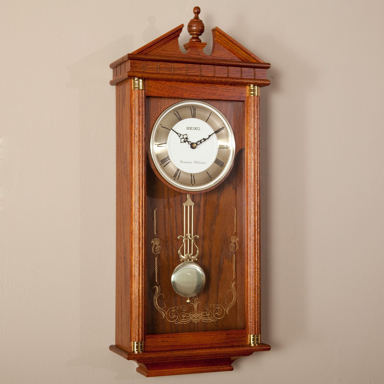 Regal Oak Wall Clock w/ Pendulum