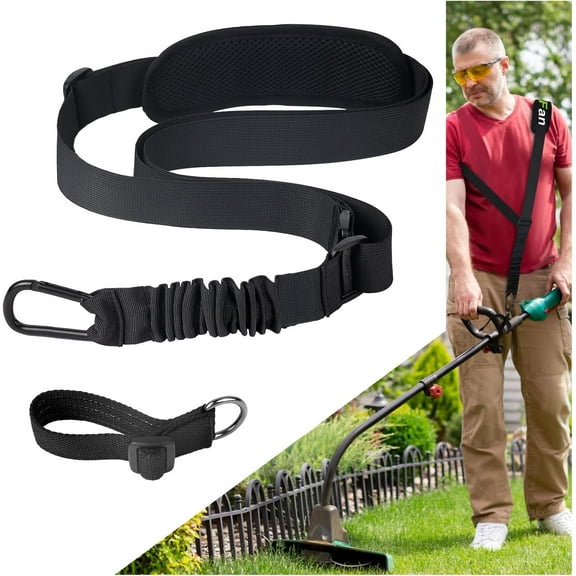 Trimmer Strap for Weed Eater Shoulder Strap Harness[Upgraded Elastic Part], Compatible with EGO/Greenworks String Trimmer, Leaf Blower, & Shrub Trimmers