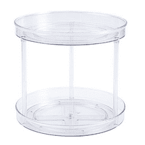 Yapicoco Clear Turntable Organizer 2-Tier 360-Degree Rotating Cabinet Lazy Susan Organizers Spinning Spice Containers Cosmetic Can Acrylic Turntable Organizer for Kitchen and Bathroom