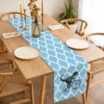 thumbnail image 3 of Morocco Light Blue Table Runner - 70 Inch Long, Kitchen Dining Table Runner Dresser Scarves, Cute Dinosaur Bike Vintage Farmhouse Decor for Coffee Tables Wedding Party Banquet, 3 of 8