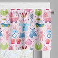 thumbnail image 5 of Ambesonne Cartoon Valance & Curtain, Teddy Bear and Bunny Art, 55"x30", Pale Pink Blue Rose, 5 of 6