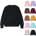 thumbnail image 3 of Ahdbta Cardigans Sweaters for Women Button V-Neck Long Sleeve Knitted Coats Loose Fit Fall Winter Sweaters Jackets with Pockets, 3 of 3