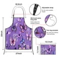 thumbnail image 3 of Purple Butterfly Flower Pattern Apron-Garden Aprons for Women with Pockets-Cotton Linen Waterproof Kitchen Cooking Gardening Aprons Adjustable for Kitchen,Cooking,BBQ and Salon 33x27 Inch, 3 of 7