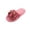 Hot Pink, variant on Plush Open Toe Slides, Women's Cherry Bow Knot Fuzzy Slippers Winter Warm Plush Open Toe Slide Sandals Colorful Stripe Soft Fleece Indoor Bedroom House Shoes, Pink 6.5