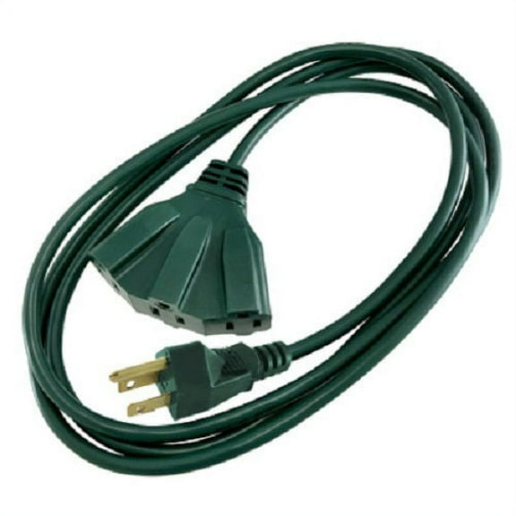 Master Electrician 04314ME 8' Green 16/3 SJTW 3 Outlet Triple Tap Outdoor Extension Cords - Quantity of 5