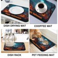 thumbnail image 4 of Dish Drying Mat Happy Halloween Spooky Pumpkin Moon Kitchen Drying Mat Absorbent Heat Resistant 18x24 Inch Dishes Plate Glass Dry Draining Pad for Halloween Accessories Countertops, 4 of 7