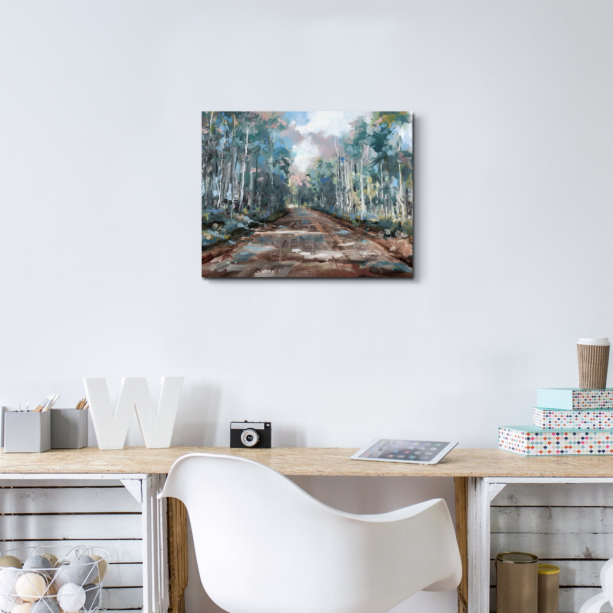 Masterpiece Art Gallery Long way Home Spring Forest Path by Studio Arts Canvas Art Print