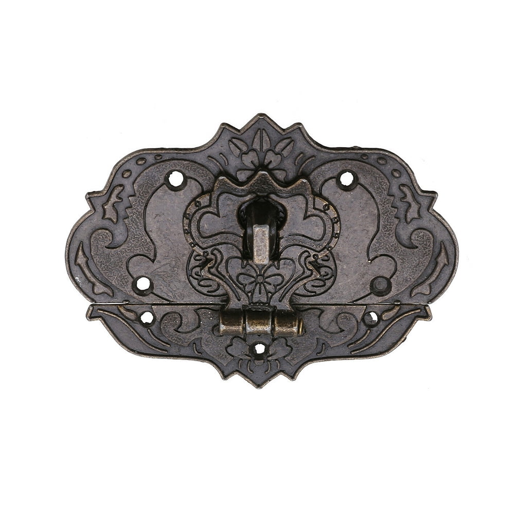 European Style Vintage Decorative Latch Wooden Jewelry Box Hasp Pad Chest Lock 