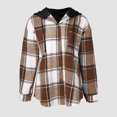 thumbnail image 4 of Fleece Liend Jackets for Women with Hood Casual Button Down Buffalo Plaid Flannel Shirts Fall Winter Fashion Shacket Coats, 4 of 6