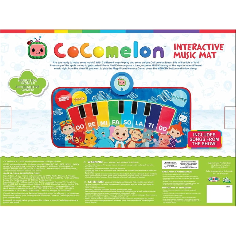 Do, Re & Mi Musical Piano Mat For Kids - 48" Interactive Floor Piano With 8 Melodies, Memory Game & Character Sounds