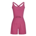 thumbnail image 4 of Puntoco Jumpsuits for women，Womens Running Onesie Workout Rompers One-Piece Outfits Exercise Jumpsuits Gym Yoga Pink 8(L), 4 of 5