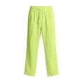 thumbnail image 5 of YLSDY Men's Lightweight Linen Blend Pants, Elastic Waist Drawstring, Straight Leg Breathable Beach Trousers Green S, 5 of 5