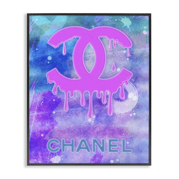Stupell Industries Glam Fashion Logo Modern Drip Black Framed Giclee Art, 16 x 20, by Martina Pavlova