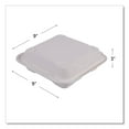 thumbnail image 3 of Eco-Products EP-HC93NFA Vanguard 9 in. x 9 in. x 3 in. 3-Compartment Renewable and Compostable Sugarcane Clamshells - White (200/Carton), 3 of 8
