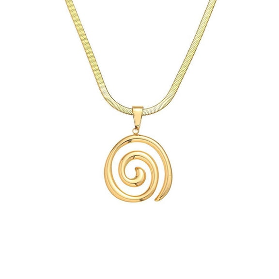 Chunky Gold Necklace Spiral Statement Pendant Necklace With Gold Plated Alloy Charm Jewelry