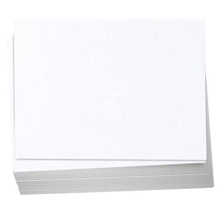 Hamilco 5x7 White Linen Cardstock Paper Blank Index Cards Flat