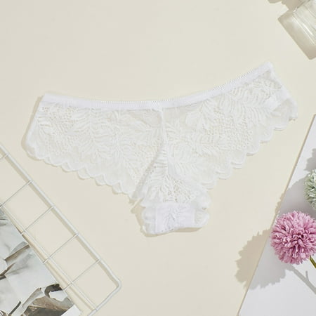 uublik Thong Panties for Women White No Show Thong Underwear Stretch Breathable Low Rise Panties