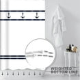 thumbnail image 3 of Navy Anchor Shower Curtain Sets for Bathroom, Blue White Striped Shower Curtains, Nautical Themed Bath Curtain Water Resistant, Polyester Fabric,Machine Washable with 12 Hooks 72x72in, 3 of 5