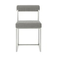 thumbnail image 4 of Anastasia Dining Chair with Brushed Stainless Steel and Light Gray Fabric - Set of 2, 4 of 9